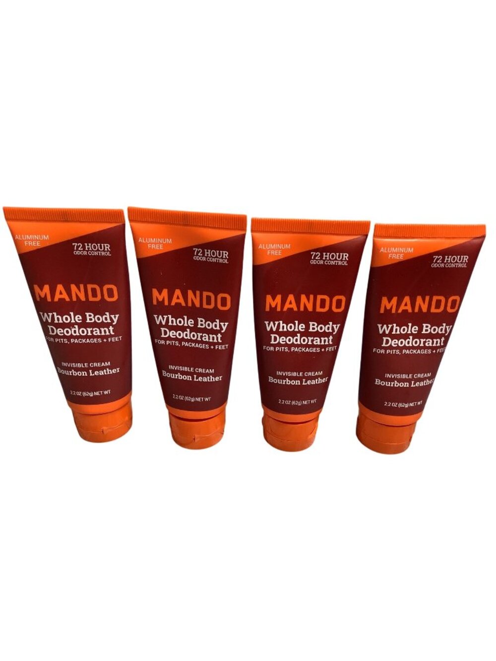 4 Mando Whole Body Deodorant Bourbon Leather 2.2 Oz Invisible Cream